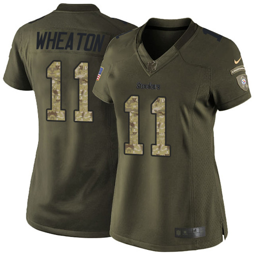 Women's Elite Markus Wheaton Nike Jersey Green - #11 Salute to Service NFL Pittsburgh Steelers